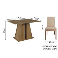 Conjunto Sala De Jantar Mesa Tampo De Madeira 6 Cadeiras Rustic/imperial Cheryl Madesa Rustic/imperial - 10