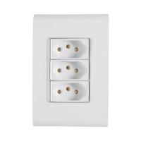 Conjunto 4x2 Com 3 Tomadas 2p+t 20 A 250 V Tramontina Liz Branco Tramontina - 1