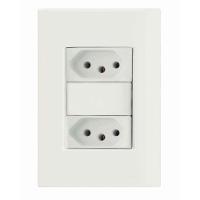 Conjunto 4x2 Com 2 Tomadas 2p+t 20 A 250 V Tramontina Giz Branco Tramontina - 1