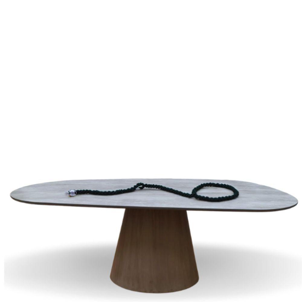 Mesa Cone Organica 140x90cm Cimento Queimado - 3