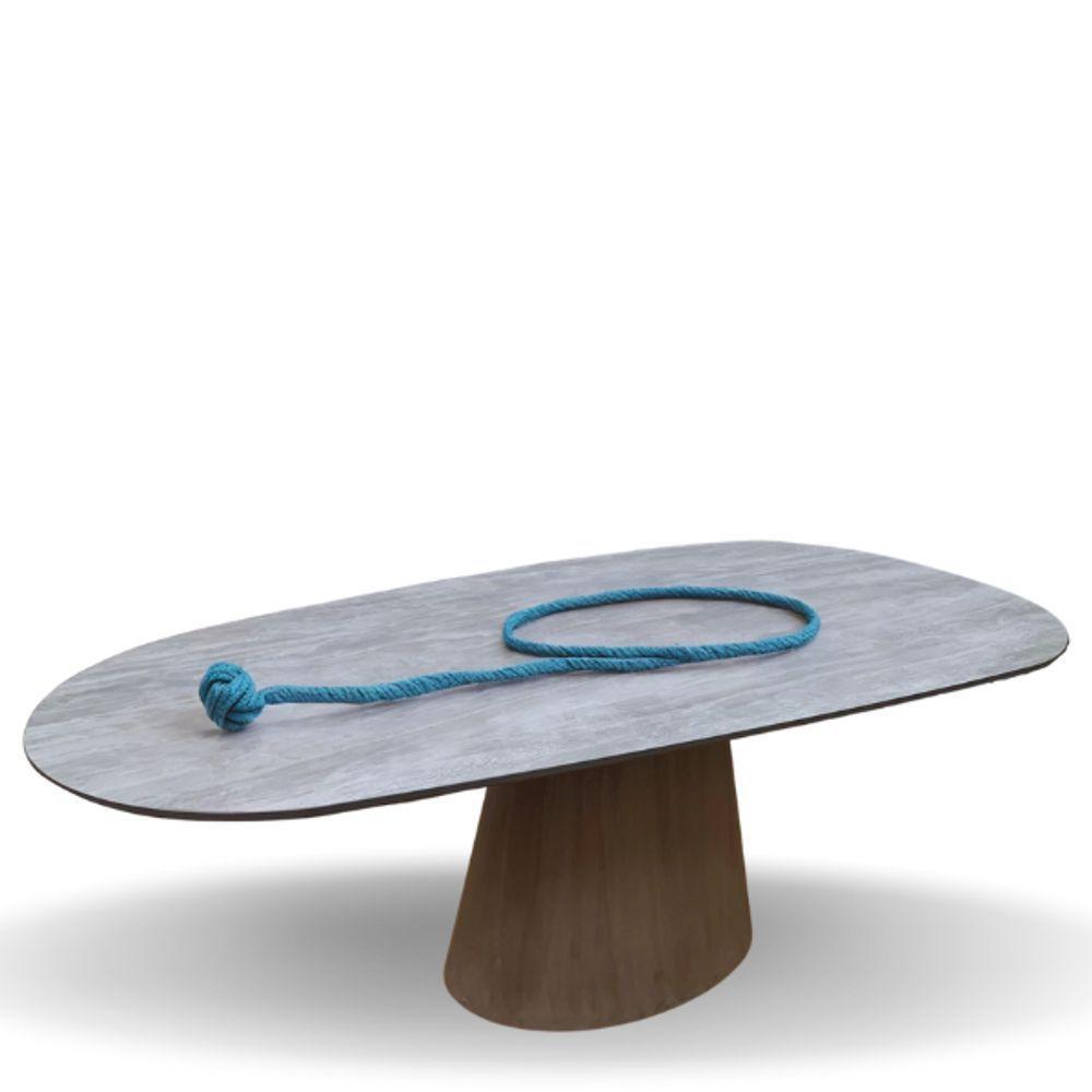 Mesa Cone Organica 160x90cm Cimento Queimado - 2