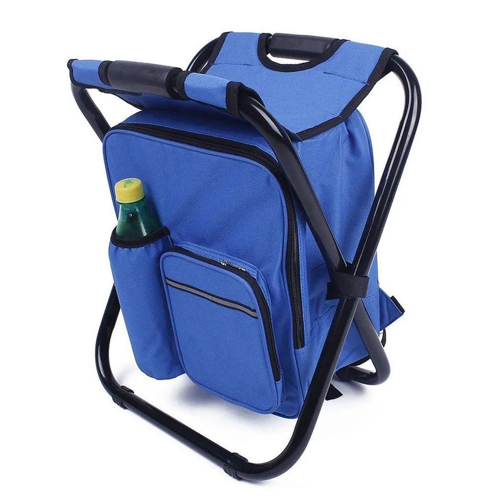 Cadeira Mochila Bolsa Semi Termica 2 Em 1 Banco Banqueta Portatil Pesca Praia Pescaria Camping - 1