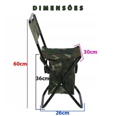 Cadeira Bolsa Portatil 2 Em 1 Dobravel Camuflada Pesca Acampamento Fila Camping Piquenique Praia