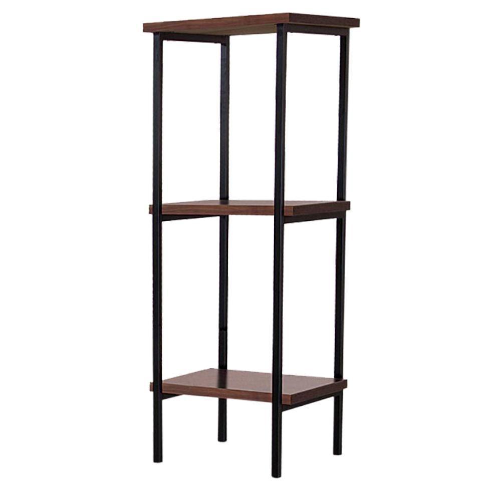 Estante Torre Aço Preto I13 Castanho Madeira Taeda Dmobiliario Castanho - 1