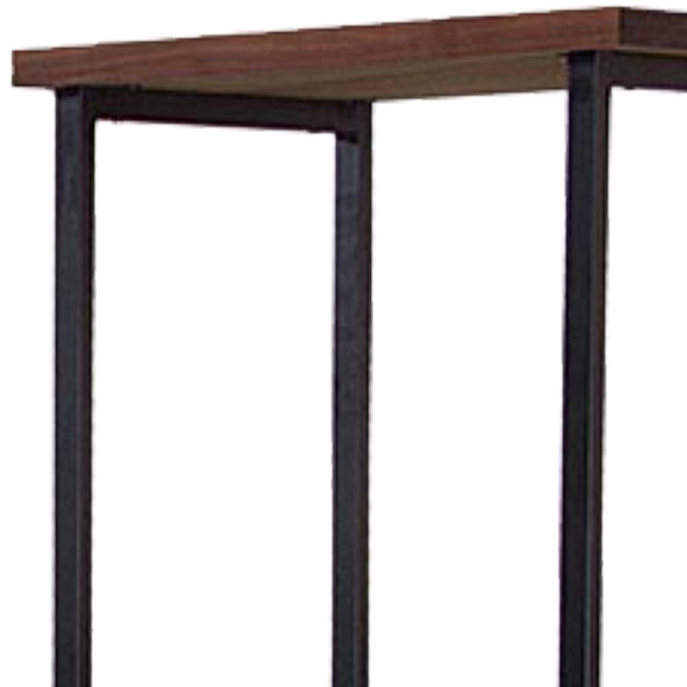 Estante Torre Aço Preto I13 Castanho Madeira Taeda Dmobiliario Castanho - 5