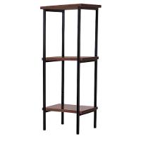 Estante Torre Aço Preto I13 Castanho Madeira Taeda Dmobiliario Castanho - 1