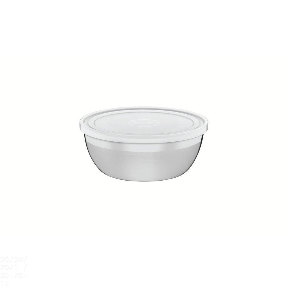 Pote Redondo Tramontina Freezinox Em Aço Inox Com Tampa Plástica 14 Cm 0,8 L Tramontina - 1