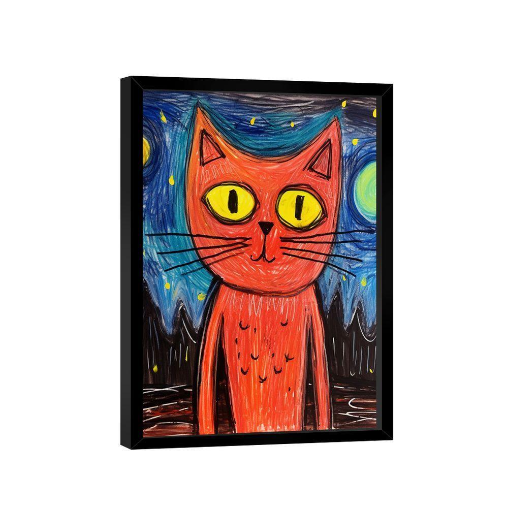 Quadro Gato Arte Da Escola -- Br Artes - 1