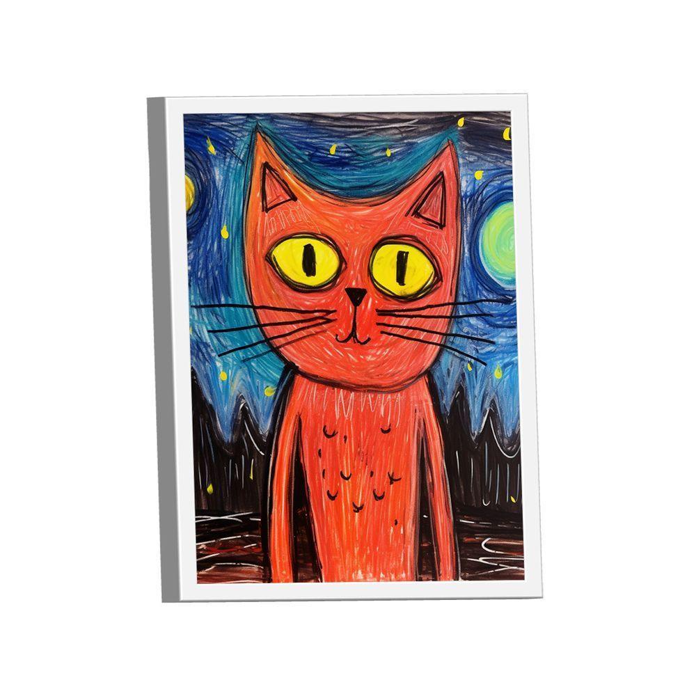 Quadro Gato Arte Da Escola -- Br Artes - 4