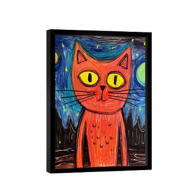 Quadro Gato Arte Da Escola -- Br Artes