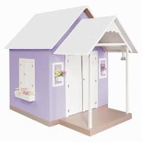Casinha De Brinquedo Artesanal Mdf Com Telhado Branco-lilás L12 - Gran Belo - 3