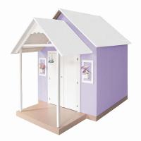 Casinha De Brinquedo Artesanal Mdf Com Telhado Branco-lilás L12 - Gran Belo - 5