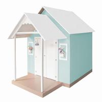 Casinha De Brinquedo Artesanal Mdf Com Telhado Branco-verde água L12 - Gran Belo - 2