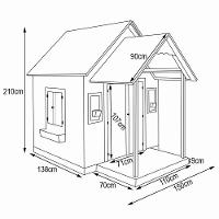 Casinha De Brinquedo Artesanal Mdf Com Telhado Branco-verde água L12 - Gran Belo - 3