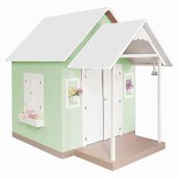 Casinha De Brinquedo Artesanal Mdf Com Telhado Branco-verde L12 - Gran Belo - 3