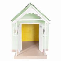 Casinha De Brinquedo Artesanal Mdf Com Telhado Branco-verde L12 - Gran Belo - 6