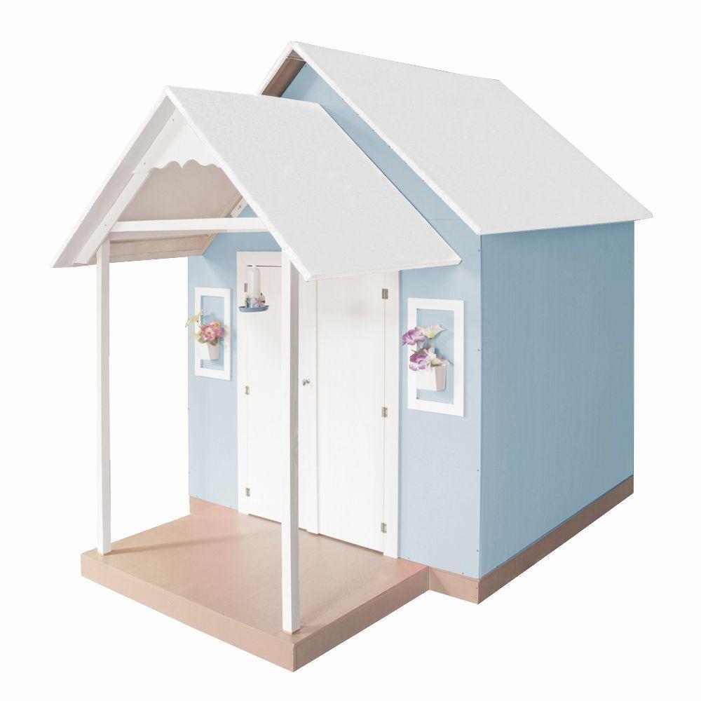 Casinha De Brinquedo Artes Mdf Com Telhado Branco-azul Bebê L12 - Gran Belo - 5