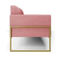 Sofá Namoradeira Base Industrial Alta Dourado Marisa Suede D03 - D\'rossi Cor Rose - 2
