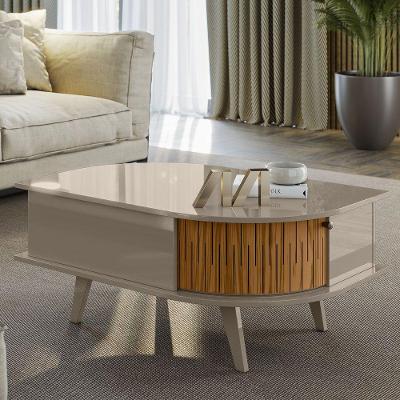 Mesa De Centro 2 Portas Indianápolis Madetec Cor Fendi/naturale