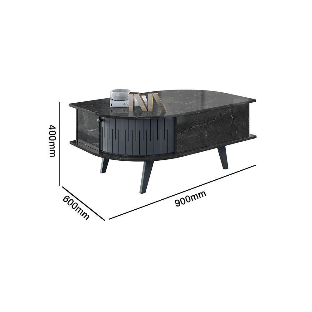 Mesa De Centro 2 Portas Indianápolis Madetec Cor Calacata/off White - 2