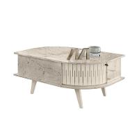 Mesa De Centro 2 Portas Indianápolis Madetec Cor Calacata/off White - 3