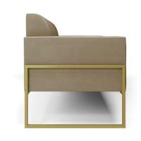 Sofá Namoradeira Base Industrial Alta Dourado Marisa Suede D03 - D\'rossi Cor Marrom Rato - 6