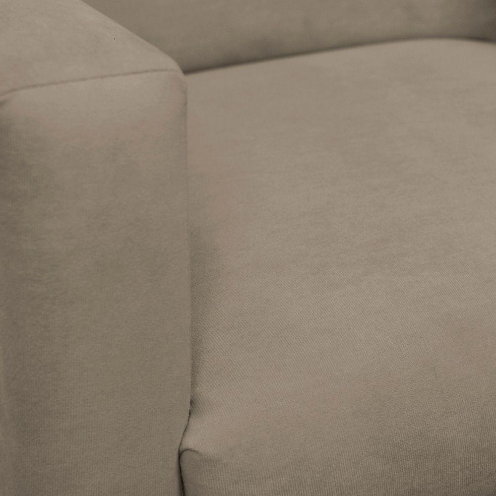 Kit 2 Poltronas E Puff Sala E Quarto Nina Suede Herrero Cor:cappuccino - 4