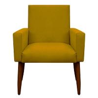 Kit 2 Poltronas E Puff Sala E Quarto Nina Suede Herrero Cor:amarelo - 1