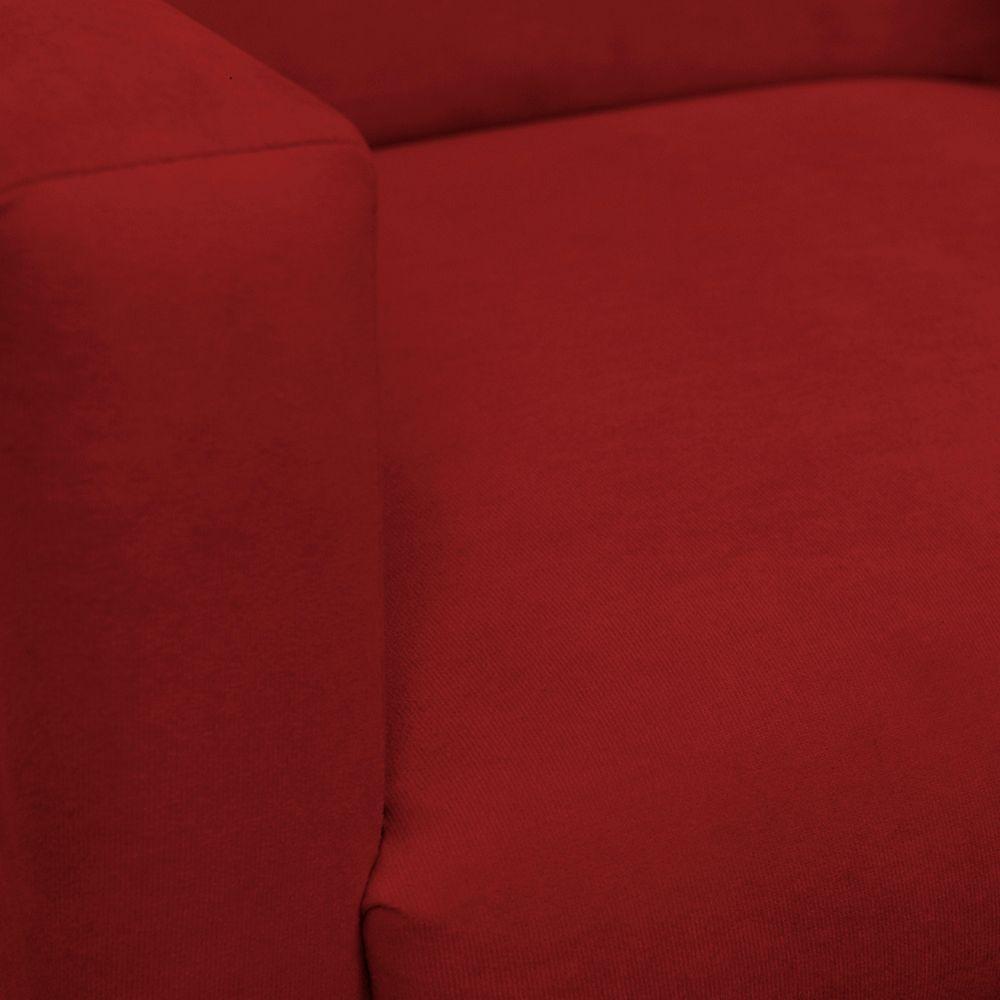 Kit 2 Poltronas E Puff Sala E Quarto Nina Suede Herrero Cor:vermelho - 4