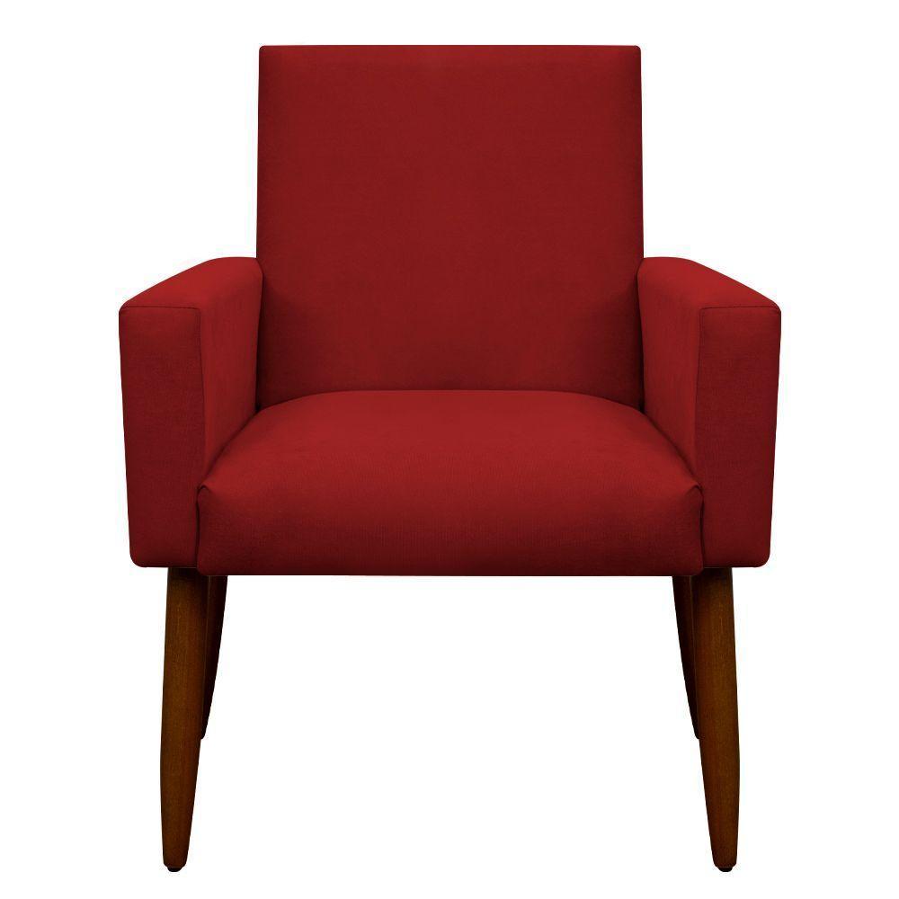 Kit 2 Poltronas E Puff Sala E Quarto Nina Suede Herrero Cor:vermelho - 5