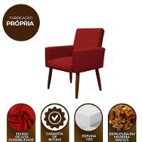 Kit 2 Poltronas E Puff Sala E Quarto Nina Suede Herrero Cor:vermelho - 2