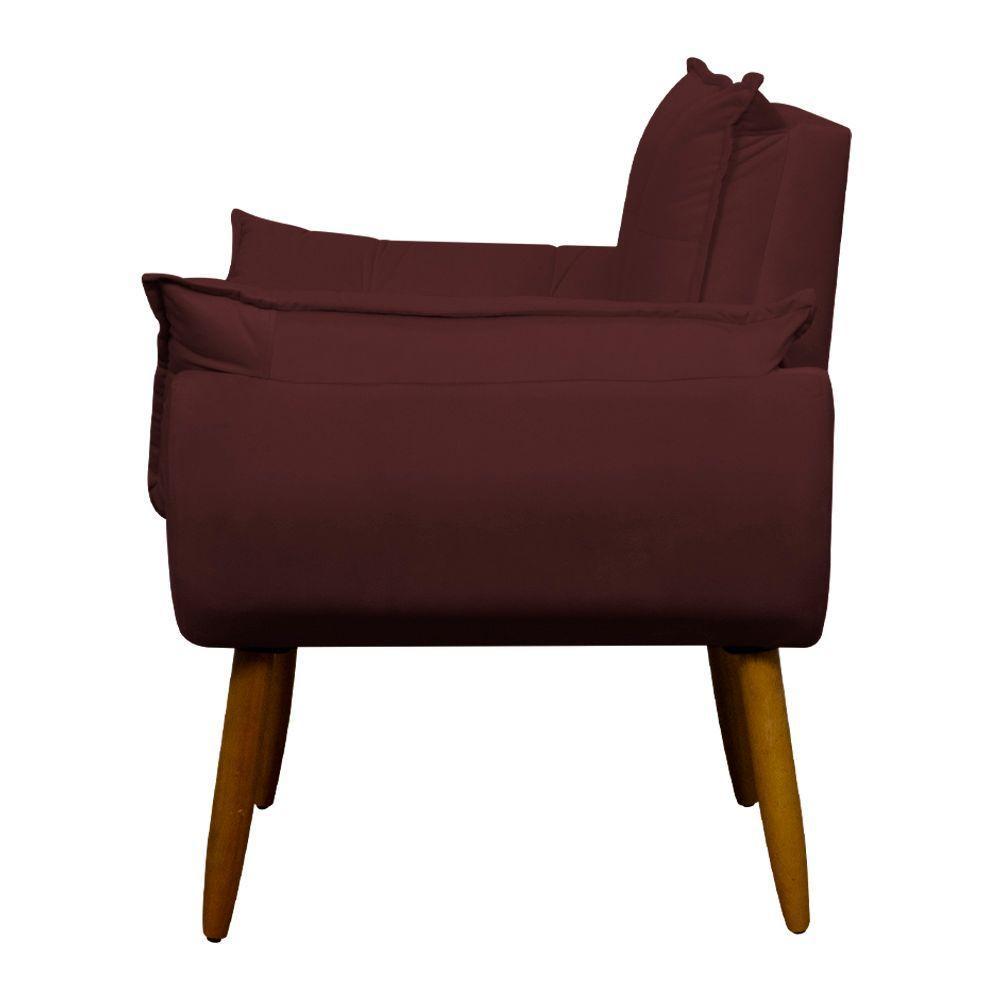 Kit 2 Poltronas Decorativa Sala E Quarto Opala Suede Herrero Cor:marsala - 7