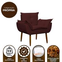 Kit 2 Poltronas Decorativa Sala E Quarto Opala Suede Herrero Cor:marsala - 3