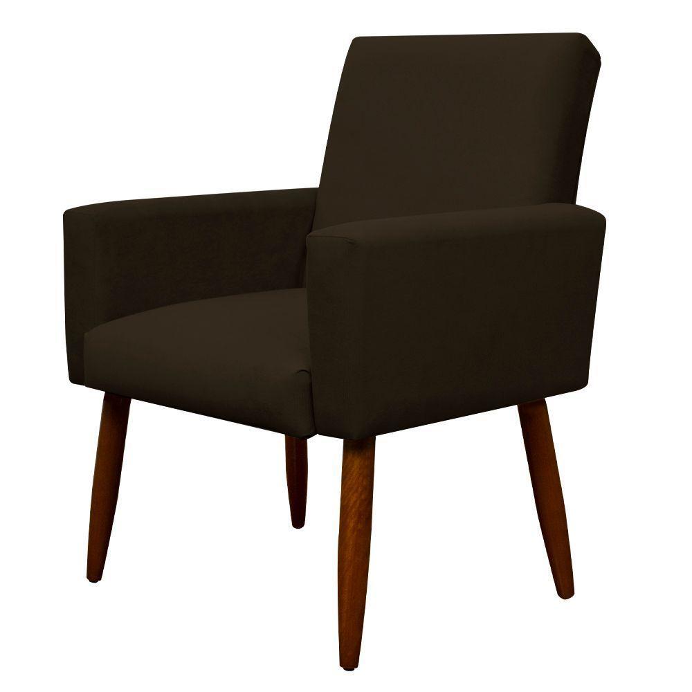 Kit 2 Poltronas E Puff Sala E Quarto Nina Suede Herrero Cor:marrom Escuro - 3