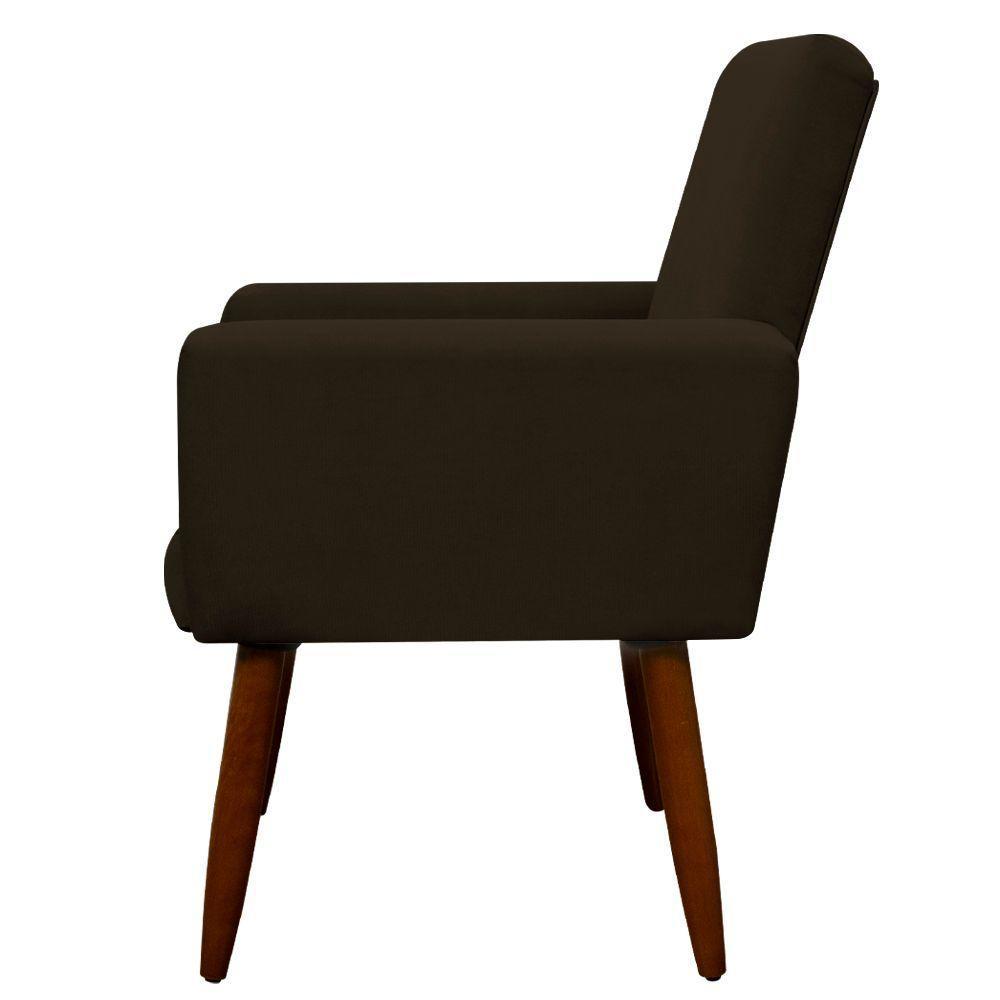 Kit 2 Poltronas E Puff Sala E Quarto Nina Suede Herrero Cor:marrom Escuro - 4