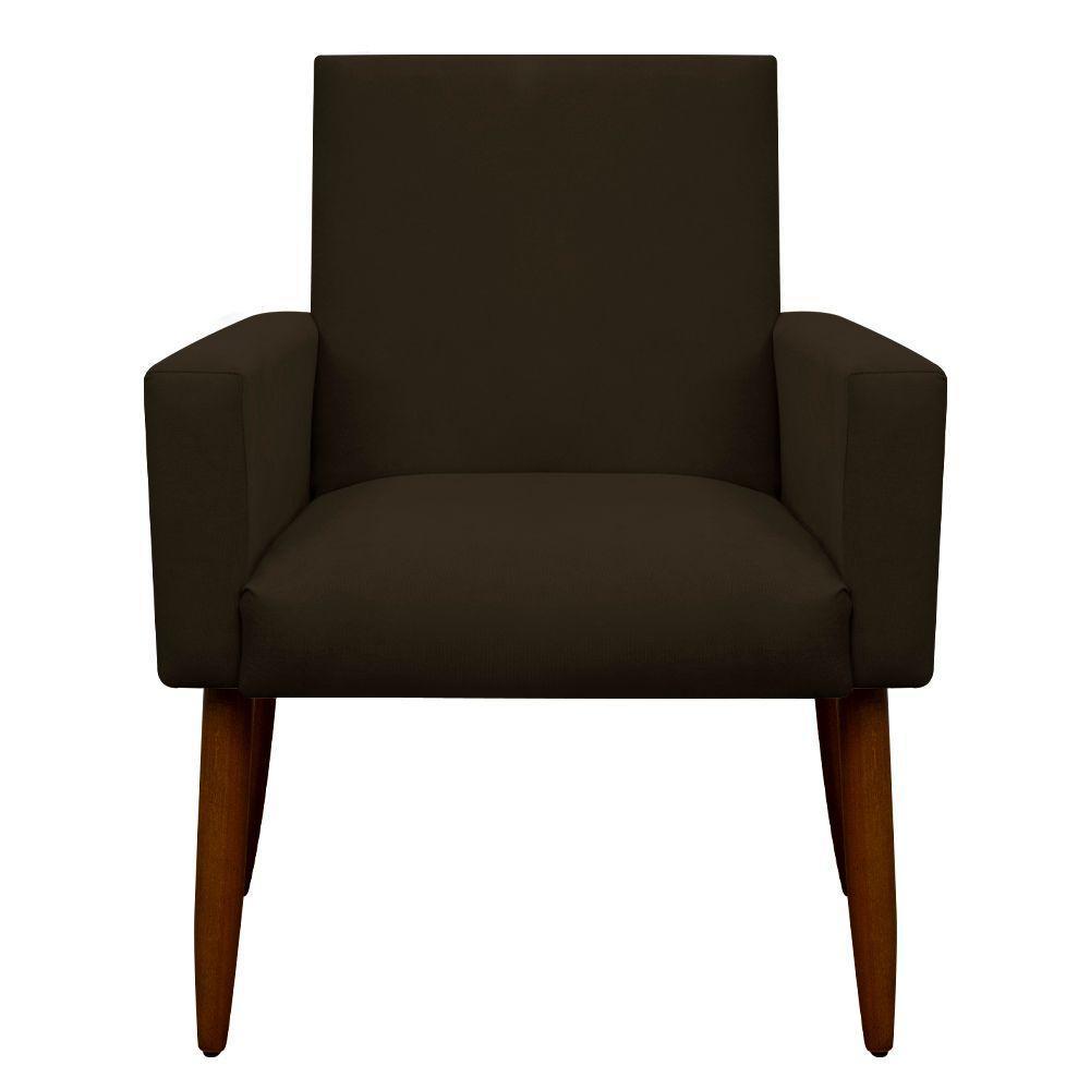 Kit 2 Poltronas E Puff Sala E Quarto Nina Suede Herrero Cor:marrom Escuro - 5