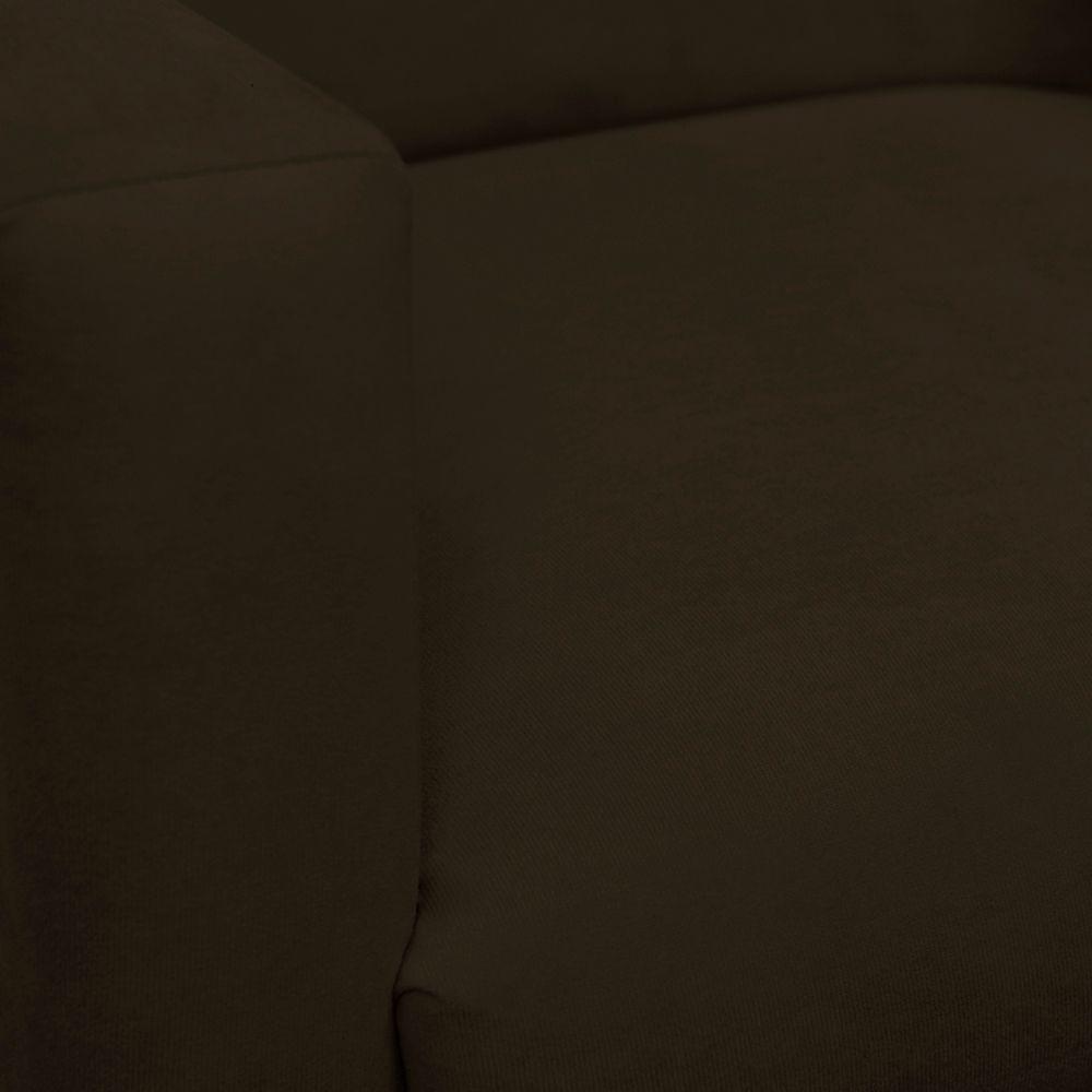 Kit 2 Poltronas E Puff Sala E Quarto Nina Suede Herrero Cor:marrom Escuro - 6