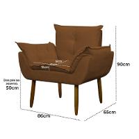 Kit 4 Poltronas Decorativa Sala E Quarto Opala Suede Herrero Cor:cobre