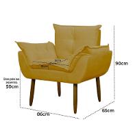 Kit 2 Poltronas Decorativa Sala E Quarto Opala Suede Herrero Cor:amarelo - 6