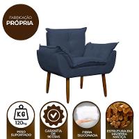 Kit 2 Poltronas Decorativa Sala E Quarto Opala Suede Herrero Cor:azul Marinho - 3