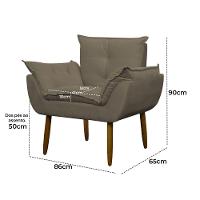 Kit 2 Poltronas Decorativa Sala E Quarto Opala Suede Herrero Cor:cappuccino - 2
