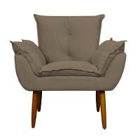 Kit 2 Poltronas Decorativa Sala E Quarto Opala Suede Herrero Cor:cappuccino