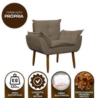 Kit 2 Poltronas Decorativa Sala E Quarto Opala Suede Herrero Cor:cappuccino - 5