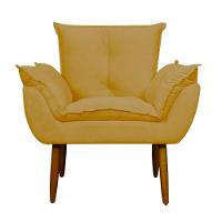 Kit 4 Poltronas Decorativa Sala E Quarto Opala Suede Herrero Cor:amarelo - 3