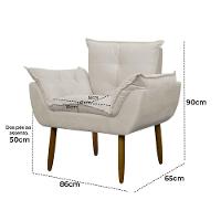Kit 4 Poltronas Decorativa Sala E Quarto Opala Suede Herrero Cor:bege - 6
