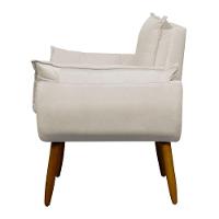 Kit 4 Poltronas Decorativa Sala E Quarto Opala Suede Herrero Cor:bege - 7