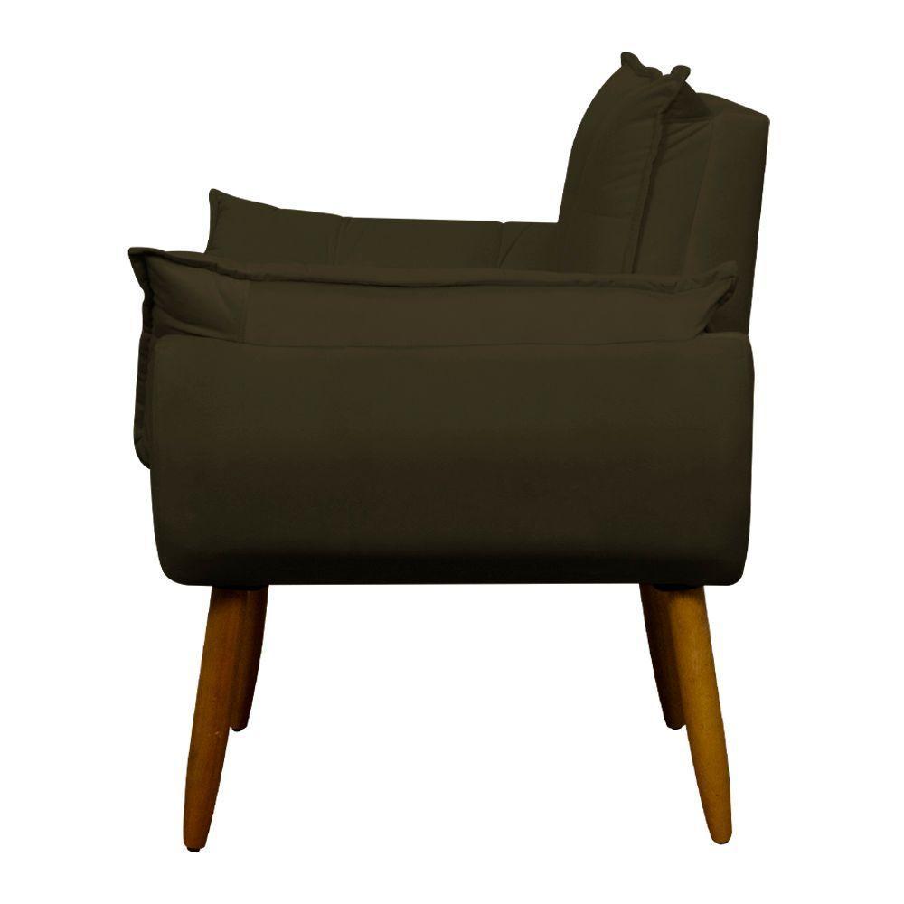 Kit 4 Poltronas Decorativa Sala E Quarto Opala Suede Herrero Cor:marrom Escuro - 6