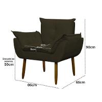 Kit 4 Poltronas Decorativa Sala E Quarto Opala Suede Herrero Cor:marrom Escuro - 7