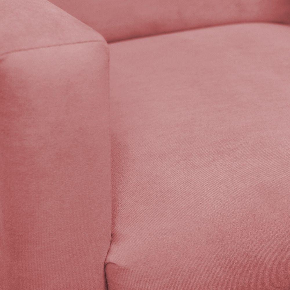 Kit 2 Poltronas Decorativa Sala E Quarto Nina Suede Herrero Cor:rosa Bebê - 3
