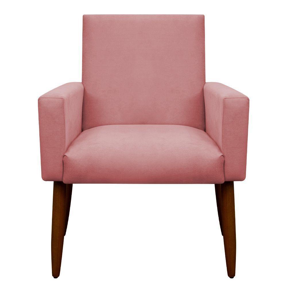 Kit 2 Poltronas Decorativa Sala E Quarto Nina Suede Herrero Cor:rosa Bebê - 6